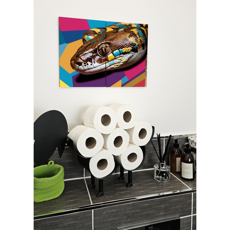 The Plum Penguin African Rock Python Pop Art Wooden Wall