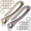 SUNNYCLUE 2 Colors Brass Key Hook Carabiner U-Shaped Hook Chain