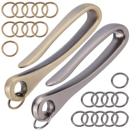 SUNNYCLUE 2 Colors Brass Key Hook Carabiner U-Shaped Hook Chain Car Key Ring Hook Car Key Chain Belt Hook Key Buckle Key Holder Fishing Hook Belt Loop Brass Wallet Chain Tribute Hanging Holder Retro
