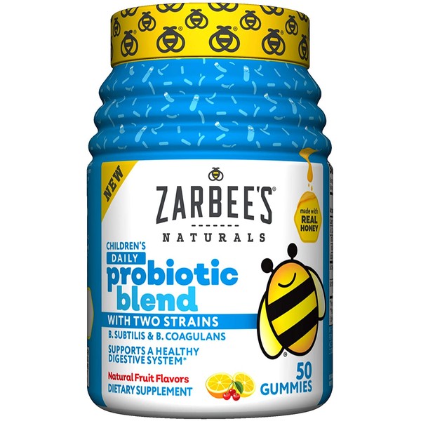 Zarbee's Naturals Children's Daily Probiotic Blend with 2 Strains, Natural Fruit Flavors, 50 Count