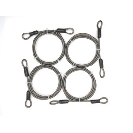 LORADAR 4mm(5/32“) 4FT Braided Steel Coated Security Small Cable Luggage Cable Safety Cable Wire Double Loop (4Pack)