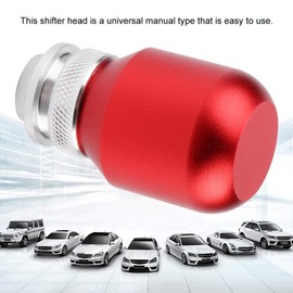 Fydun Car Gear Knob Universal Metal Modification Manual Gear Lever with 3 Plastic Adapters (Red)