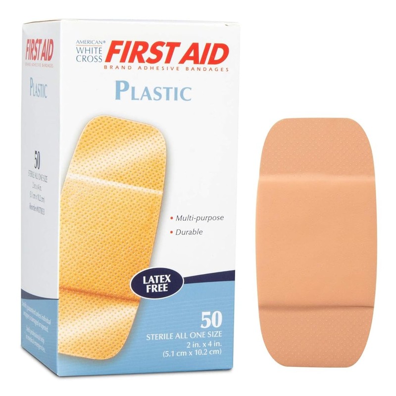 American White Cross 261846 First Aid Plastic Adhesive Bandages, Latex