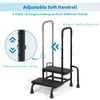CRUDATE Step Stool with Handle, 2-Step Stools and Adjustable Handrail
