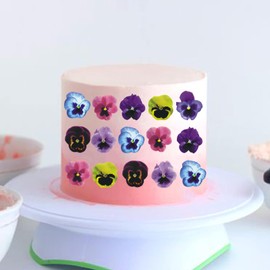 Edible Pansy Flower Cupcake Toppers 100% Edible Wafer Paper Floral Decorations for Cakes, Cupcakes, Cookies Realistic Pansy Flowers for Spring Wedding, Birthday, Baby Shower Party Supplies (60pcs)