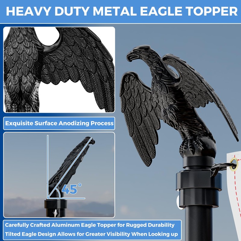 1.3" Large Diameter Heavy Duty 10 FT Flag Pole in