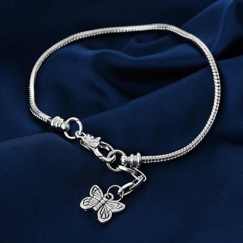 RUBYCA 5pcs 6.7" Lobster Clasp Butterfly Pendant snake Chain European