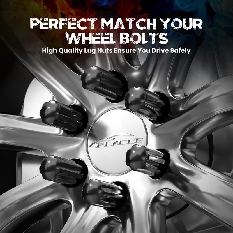 14x1.5 Wheel Lug Nuts, 24 pcs Black M14x1.5 Lug Nut