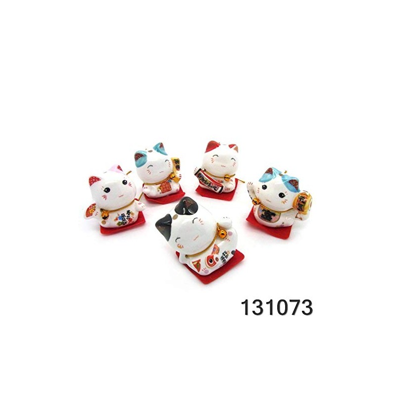 Starlet24 Set of 5 Chinese Lucky Cats Ceramic Decorative Lucky
