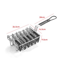 FAMKIT Taco Fryer Basket 6 Shells, Detachable Handle Taco Shell Fry Basket, Holds 6 Shells Deep Fryer Taco Holder Basket Cooking Tool for Kitchen Milk Tea Shop Fried Chichen Shop