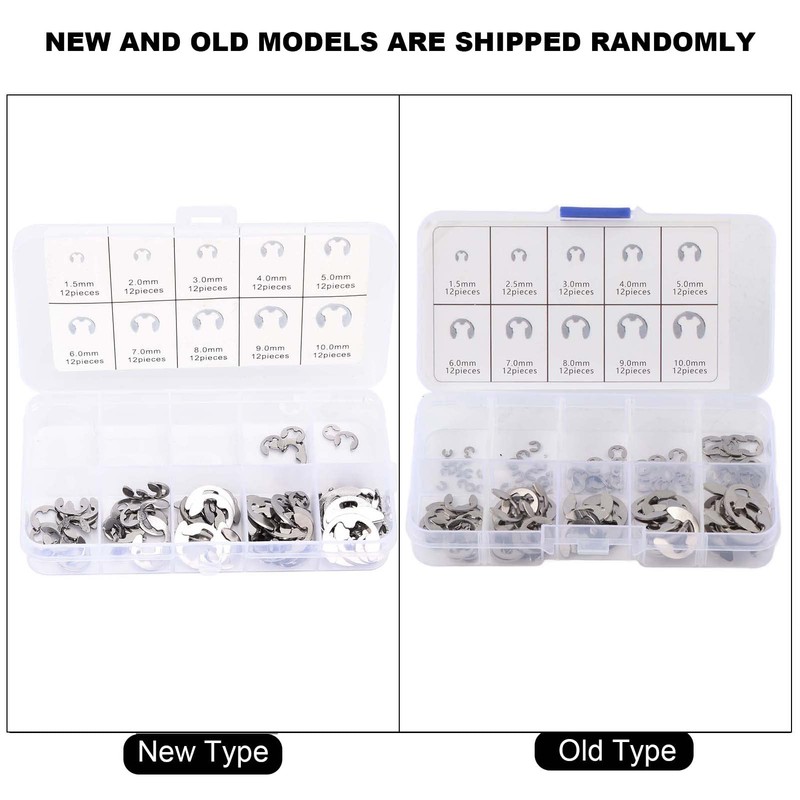 120PCS Snap Rings Assortment Kit Corrosion Resistant Stainless Steel Retaining