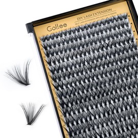 Lash Clusters 280pcs Lash Extension Clusters D Curl Natural Look Cluster Lashes Extensions Super Thin Band & Soft Lashes Reusable 40D 0.07D 8-16mm MIX