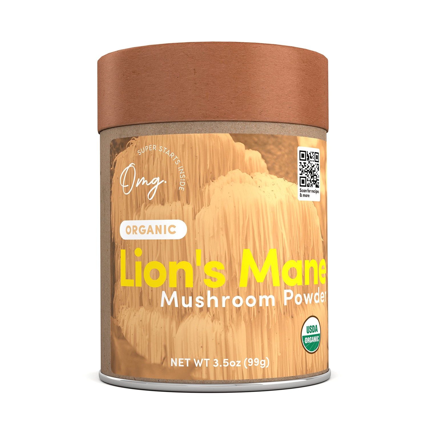 OMG! Superfoods Organic Lion's Mane Mushroom Powder - 100% Pure, USDA ...