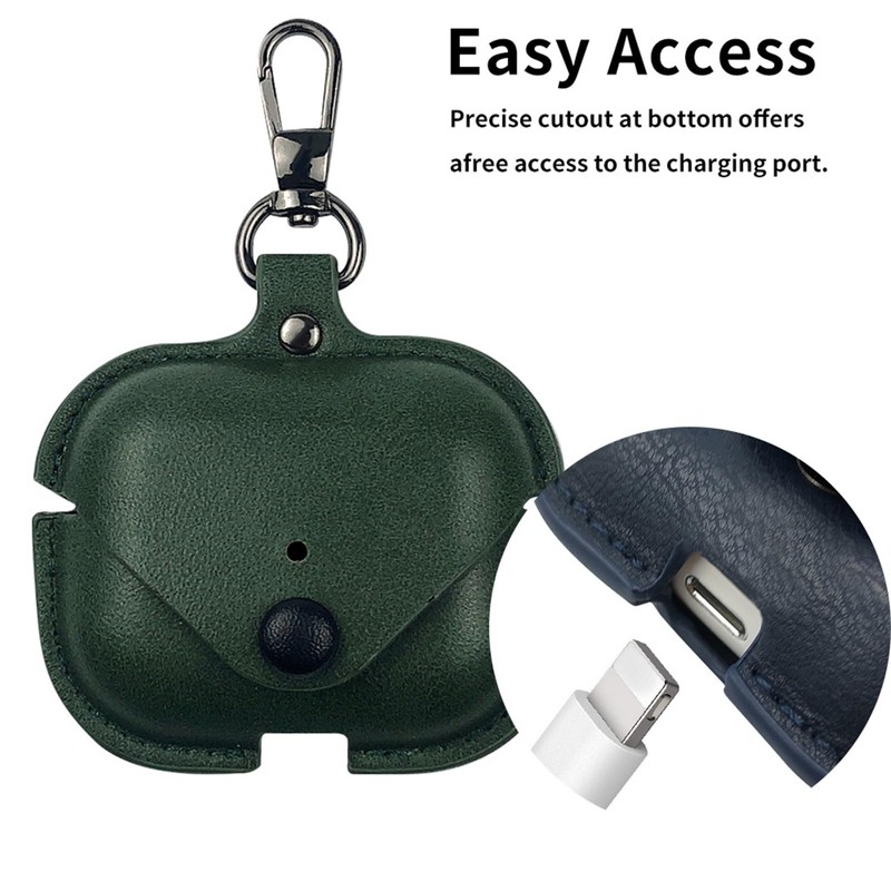[3 in 1] TSVSXS Leather Case Compatible with AirPods Pro