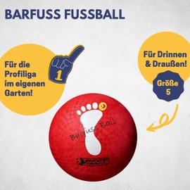 Best Sporting Barfuß Fußball I Leichter Ball Größe 5 I roter Sportball I hochwertiger Kickball I Kinder Spielball aus Soft-Gummi I Strandball für Drinnen und Draußen geeignet I Ball Kinder