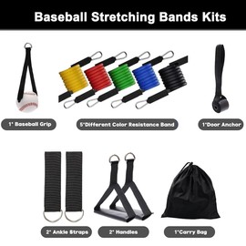 12Pcs Baseball Resistance Bands Set, 5 Resistant Level Baseball Bands Speed Strength Training Equipment for Fitness, Suspension, Home Gym, Yoga
