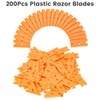 Aleric 200Pieces Plastic Razor Blades, Double Edged Plastic Blade for