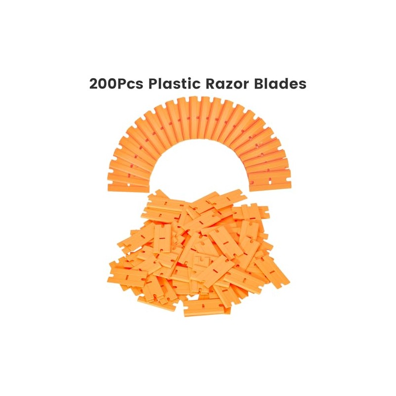 Aleric 200Pieces Plastic Razor Blades, Double Edged Plastic Blade for