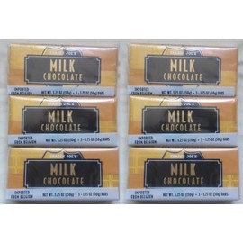 NEW Trader Joe's Milk Chocolate Candy Bars 6 PACK (18 candy bars total) NO ARTIFICIAL FLAVORS/COLORS NO PRESERVATIVES