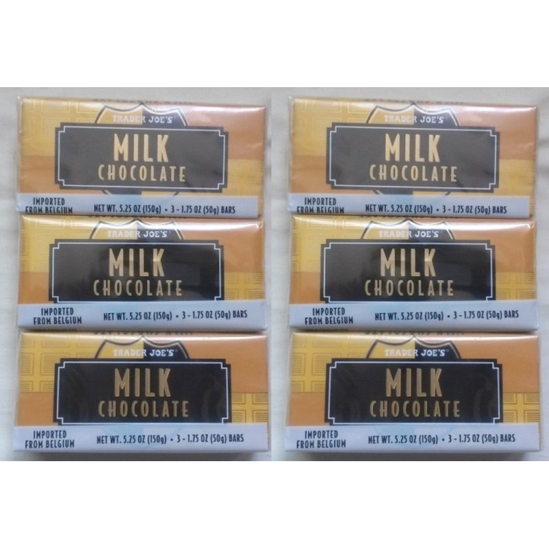NEW Trader Joe's Milk Chocolate Candy Bars 6 PACK (18