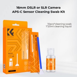 K&F Concept 16mm APS-C Sensor Cleaning Swab*10 + 20ml Sensor Cleaner, DSLR SLR Digital Camera CMOS and CCD Sensor Cleaning Swab Kits for Nikon Sony Canon Camera Clean