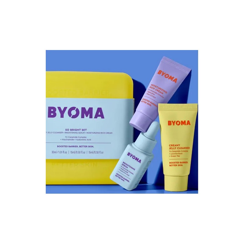 Kit Skincare Limpiador Crema Serum 3pzs Cuidado Facial Byoma