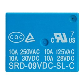 Weasch 2 Pack PCB Power Relay SRD-09VDC-SL-C, DC 9V Coil, 10A 250VAC, SPDT, 5 Pin, for Household Appliance Boards (2)