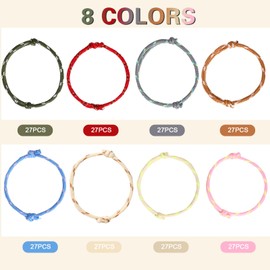 216 Neon Friendship Bracelets Bulk for Kids Birthday Classroom Student Gift Adjustable Paracord Bracelets Rope Woven Neon Colors Christmas Goody Bag Stuffers Girls Boy Party Favors (Gentle Colors)