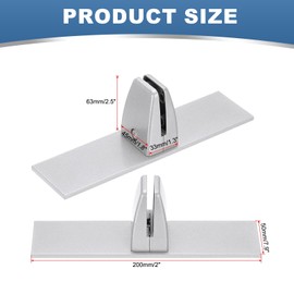 PATIKIL 1.8x1.3x2.5" Desk Divider Support Clamp, 4 Pcs Aluminum Desk Shield Clamp Desk Divider Partition Clamp Sneeze Guard Clamp Bracket for Office Home Desk Panel, Silver