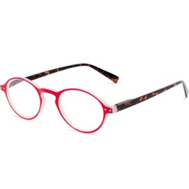 Incredible Bargains The Studio Round Style Reading Glasses, Unisex Retro Readers + 2.25 Red