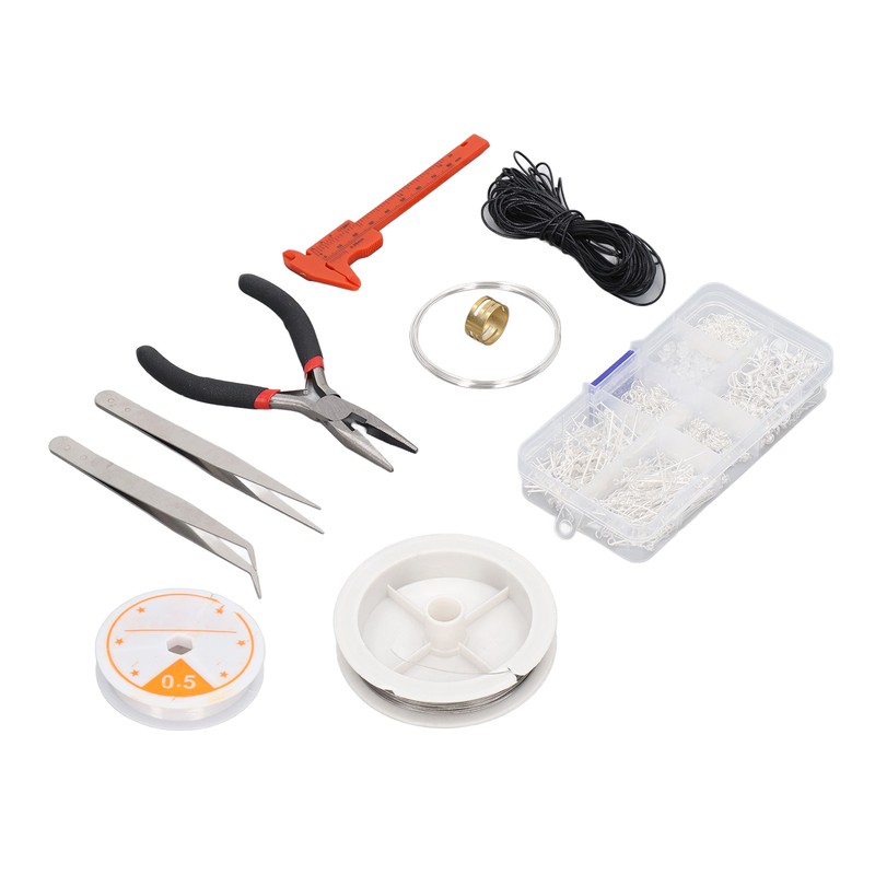 Earring Making Kit with Tweezers Ear Hooks Ear Pins Wax