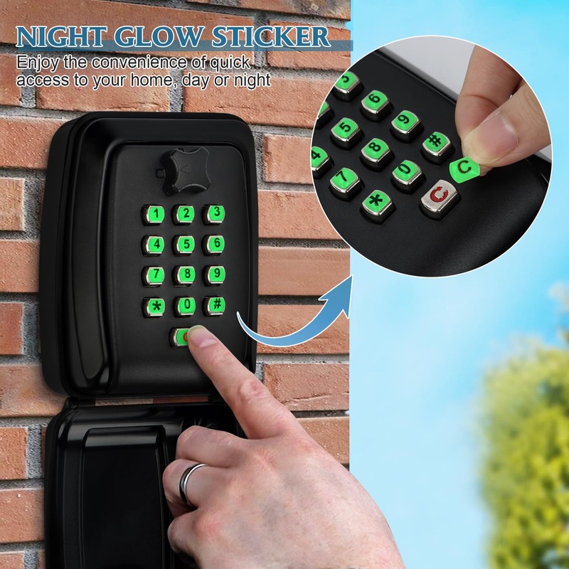 Qudubuy Key Safe Police Approved Wall Mounted Lock Box with