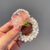Flower Pearl Hair Bands, Pearl Bead Elastic Band Ties Ponytail