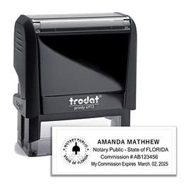 Imprue Rectangular Notary Stamp, Custom Self Inking, Multiple Colors (Black, Red, Blue, Green, Yellow, Orange), Plastic, 58mm x 22mm, 5000+ Impressions, Made in USA