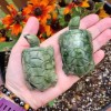 Hand Carved Nephrite Turtle Statue Green Jade Mineral Specimen Reiki