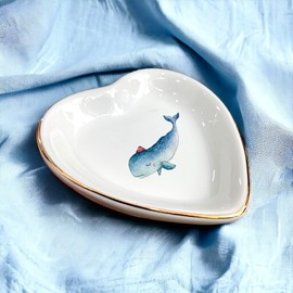 Cute Whale Heart-Shaped Whale Trinket Tray - A Whimsical Touch for Your Home and Your Day - Bring The Ocean to Your Day!