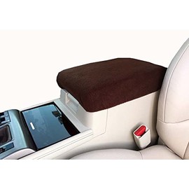 Car Console Covers Plus Made in USA Designed for Lexus GX460 2010-2024 Fleece Auto Armrest Center Console Cover Protector Brown