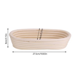 Handmade Unbleached Cane Banneton Dough Bread Baking Kit Brotform Oval Proofing Basket for Making Beautiful Bread(28 * 14 * 8cm)