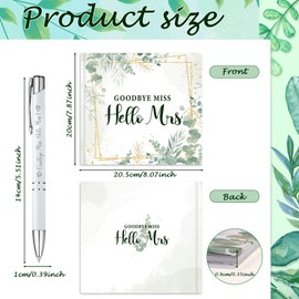 HOWAF JGA Guest Book Bride Advice Book Wedding Guest Book Goodbye Miss Hello Mrs Photo Book JGA Memory Book JGA Book for Hen Night Women Bridal Shower 32 Pages Eucalyptus