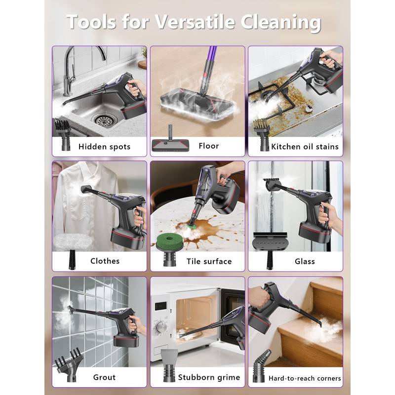 WVSAW Heavy Duty Steam Mop Cleaner for Hardwood, Tile, Laminate,