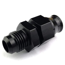 4AN Male Flare to 1/4 Tube Hard Line Fitting Adapter Aluminum Hardline Tubing Hose Fuel Line Black Anodized