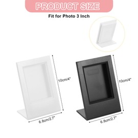 sourcing map 4 Pcs Mini Picture Frames 3.8 x 2.7 Inch Rectangle Small Picture Photo Frame Holder for Tabletop Display Photos Paintings Landscape Posters Artwork, Black & White