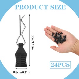24 Stück Bent Springy R Pins, H166 Clips Auto Rc Clips Karosserie für Autos für SCX10 TRX-4 MJX1/10 1/14 1/8 Karosserie Auto ferngesteuertes Modell Bent Body Clip Zubehör (schwarz)