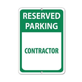 Aluminum Vertical Metal Sign Multiple Sizes Reserved Parking Contractor with Border Weatherproof Street 9x12Inches
