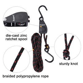 Ayaport Kayak Rope Tie Down Ratchet Straps Bow and Stern Ratcheting Tie Downs Rope Hanger Kayak and Canoe Accessories