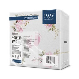 PAW - Airlaid Napkins - Fabric-Like (40 x 40 cm) I Pack of 50 I Ideal for Birthday, Christening, Communion, Baby Shower I High-Quality Table Decoration Fabric Napkins - Pink Feet I Baby Feet Light