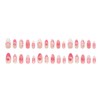 24 Pcs French Tip Press on Nails Short Almond Nail