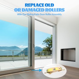 Sliding Door Rollers Replacement, Sliding Glass Door Tandem Roller Assembly, Patio Door Wheels Replacement Kit, 1-1/4 Inch Steel Ball Bearing, 2 Pack