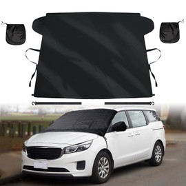 SLOGENTO Windshield Cover for Ice and Snow for Kia Carnival 2022-2025 600D Oxford Defense Van Accessories Windshield Snow Cover Winter Sag-Proof Frost Protector for Minivan