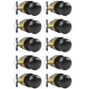 RAZCC Passage Door Knobs, 10 Pack Matte Black Door Knobs,